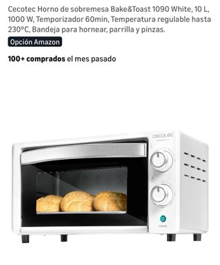 Horno Sobremesa Cecotec Bake&Toast 1090