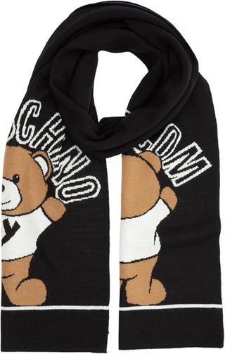 Bufanda Moschino Oso Teddy Negro Marrón