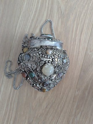 Bolsito cofre joya plata piedras