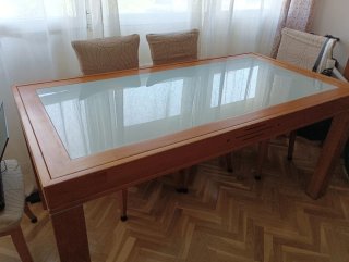 Mesa de castaño macizo extensible