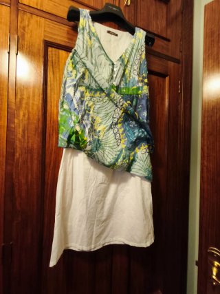 Vestido midi sin mangas verano forrado