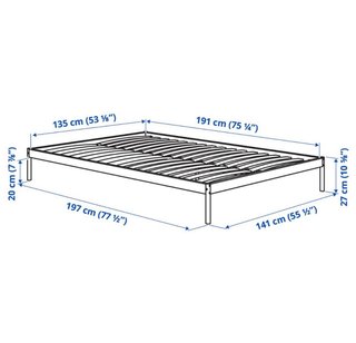 Base Cama VEVELSTAD Ikea Metal 135cm + somier