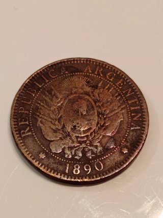 Moneda 2 Centavos Argentina 1890