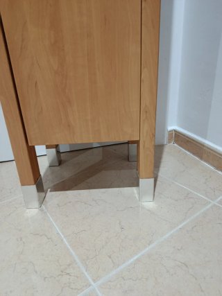 Mueble de baño madera y cristal