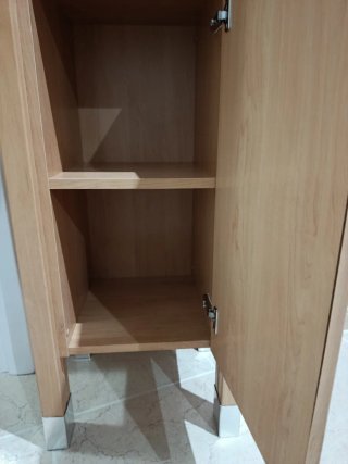 Mueble de baño madera y cristal