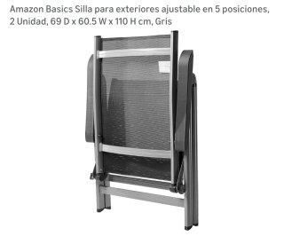 2 Sillas plegables de tela y metal