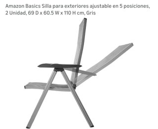 2 Sillas plegables de tela y metal