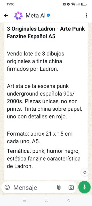 Arte PUNK Fanzine español A5 - originales LADRON.