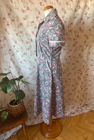 Vestido flores vintage años 60 talla S