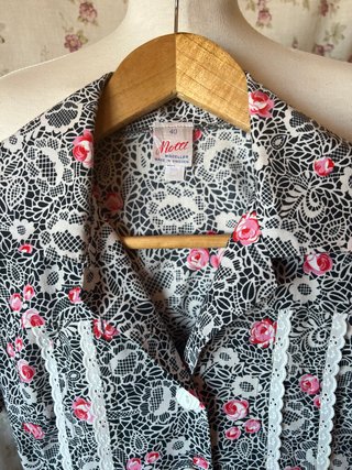 Vestido flores vintage años 60 talla S