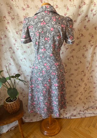 Vestido flores vintage años 60 talla S