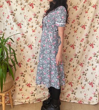 Vestido flores vintage años 60 talla S
