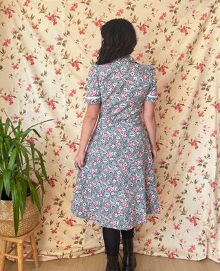 Vestido flores vintage años 60 talla S