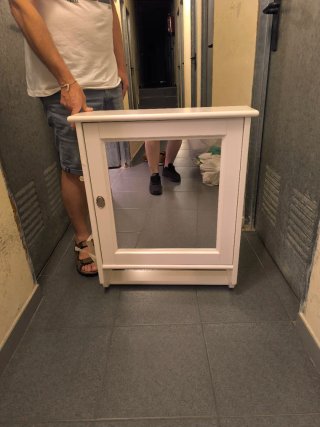 Armario baño espejo madera 59x73