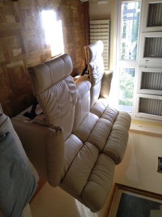 Sofá modular reclinable de cuero