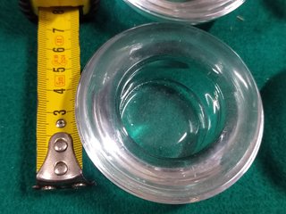 Lote 12 portavelas cristal azul y transparente