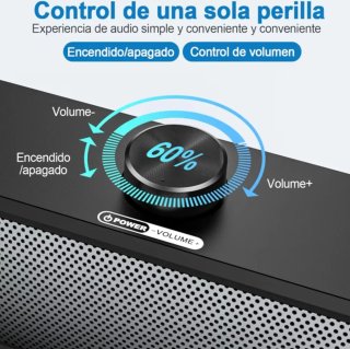 Barra de Sonido Negra con Luces LED