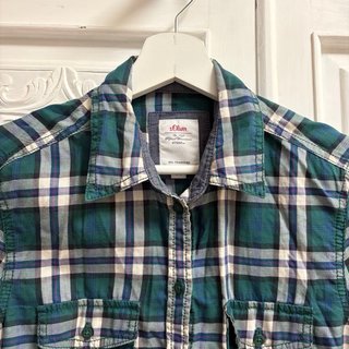 Camisa s.Oliver cuadros verde y azul Talla XS