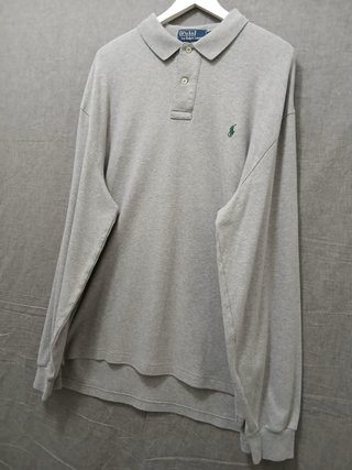 ralph lauren polo longsleeve size L grey