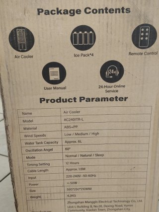 Raffreddatore Aria Evaporativo 6L nuovo