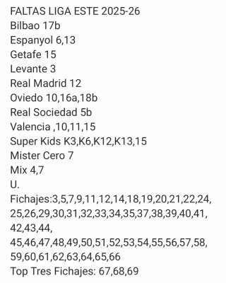 Cromos Liga Este 2025-26