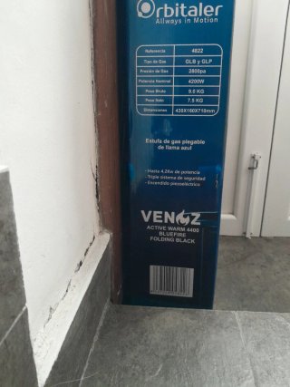 Estufa de gas Orbitaler plegable llama azul