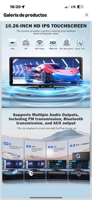 Pantalla 10.26'' Carplay Android Auto