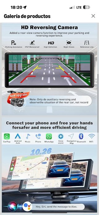 Pantalla 10.26'' Carplay Android Auto