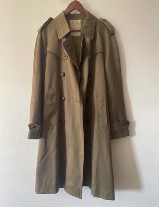 Trench militar hombre doble botonadura