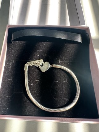 Pulsera Corazón Pandora Plata 18cm