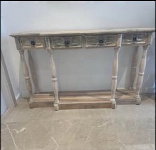 Consola in legno bianco sbiancato