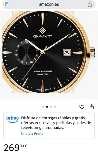 Reloj GANT East Hill Dorado Negro