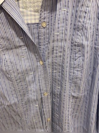 Blue Striped Shirt Roisenthal Vintage Preppy Slim Fit Long Sleeve Cotton