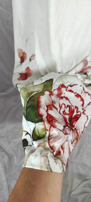 Vestido túnica floral encaje blanco talla única