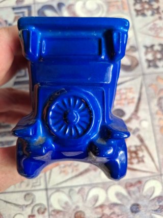 Cenicero Coche Azul Vintage