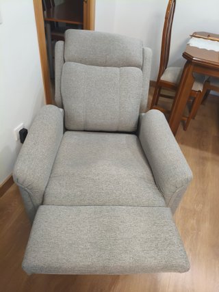 Sillón Eléctrico Reclinable Tela Gris 2 motores