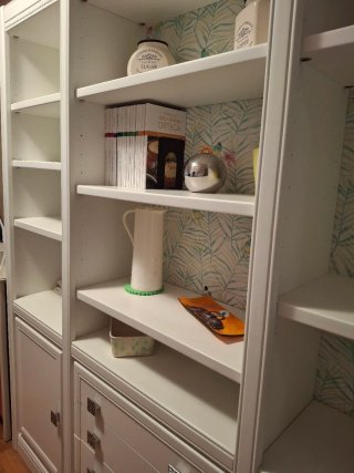 Estantería madera maciza blanca 190 cm