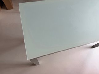 Tavolo da cucina estensibile in vetro bianco opaco 110x45
