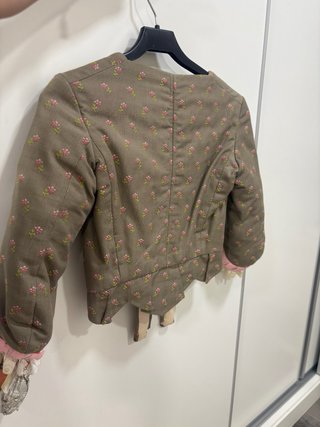 Fallera corpiño Marrón con Flores Rosas
