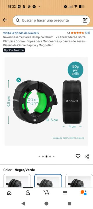Navaris Cierre Barra Olimpica 50mm - 2x Abrazadera