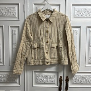 Chaqueta ligera a rayas beige y negra