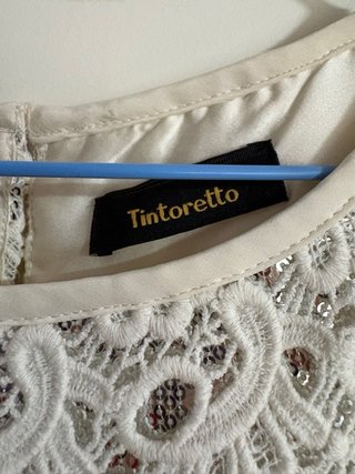 Vestido Tintoreto Beige/Plata