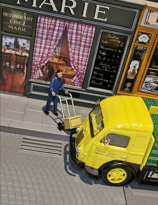 Lote 3 maquetas completas calle años 50 Francia