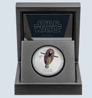 Moneda Boba Fett Starfighter 1 Oz Plata