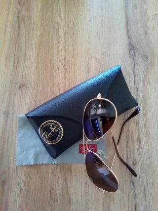 Gafas de sol Ray-Ban aviador marrón y dorado