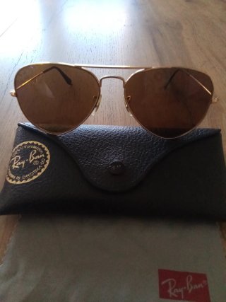Gafas de sol Ray-Ban aviador marrón y dorado