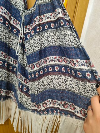 Chaleco Boho Flecos Talla M