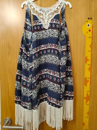 Chaleco Boho Flecos Talla M