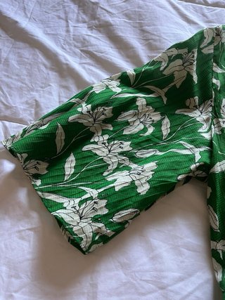 Vestido Mango verde estampado flores