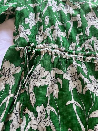 Vestido Mango verde estampado flores